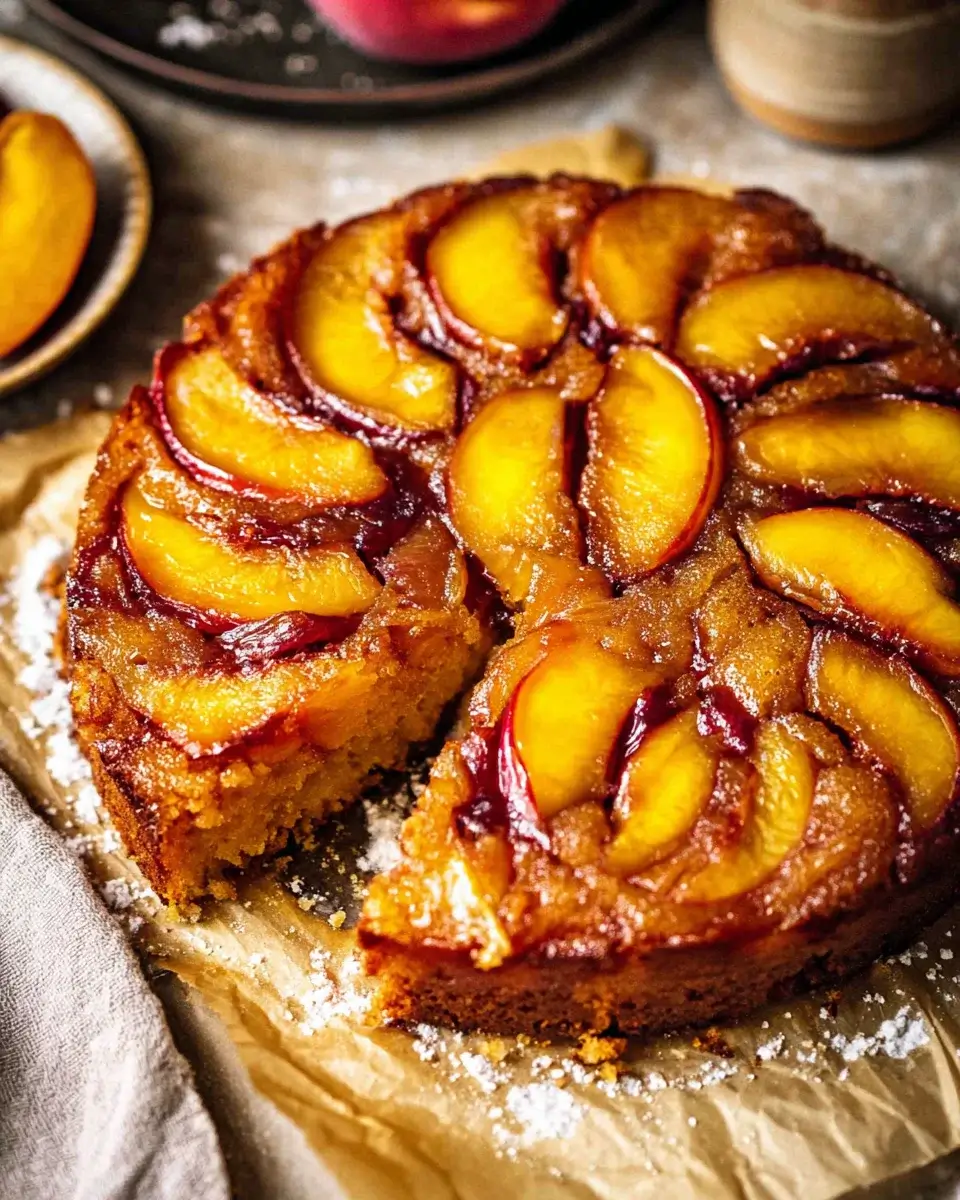 Bourbon Peach Upside-Down Cake: A Sweet Delight Awaits!