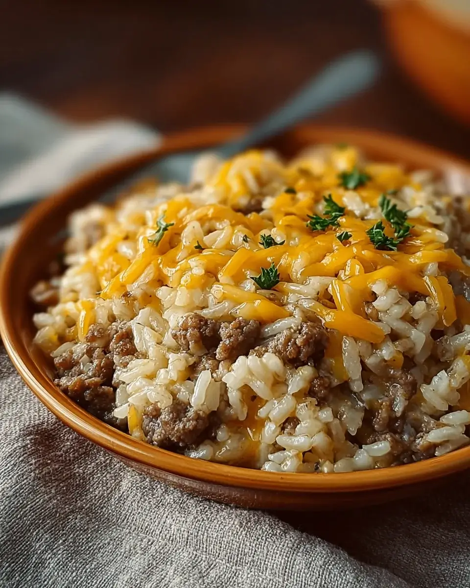 Cheesy Hamburger Rice Casserole: A Simple Delight!