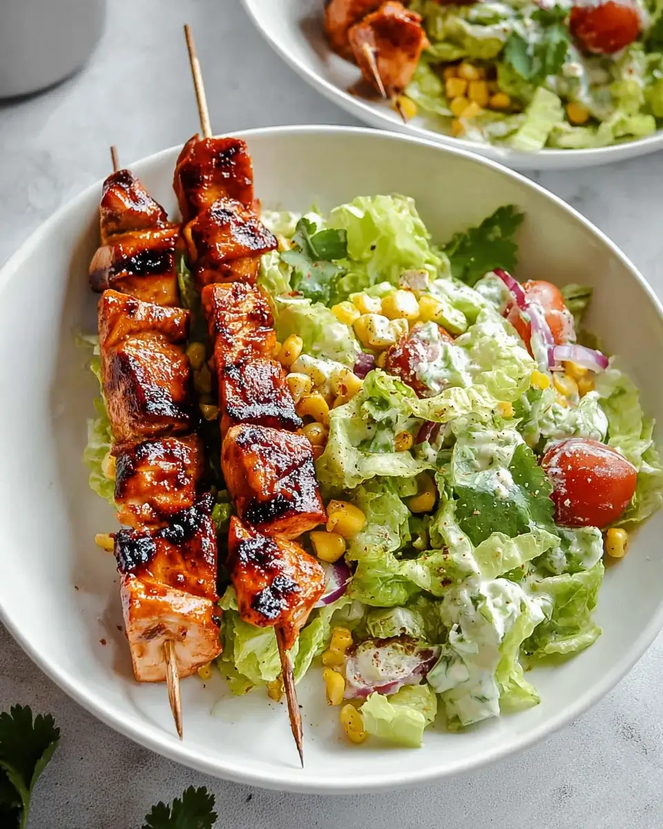 Grilled BBQ Chicken Skewer Salad: A Tasty Delight Awaits!