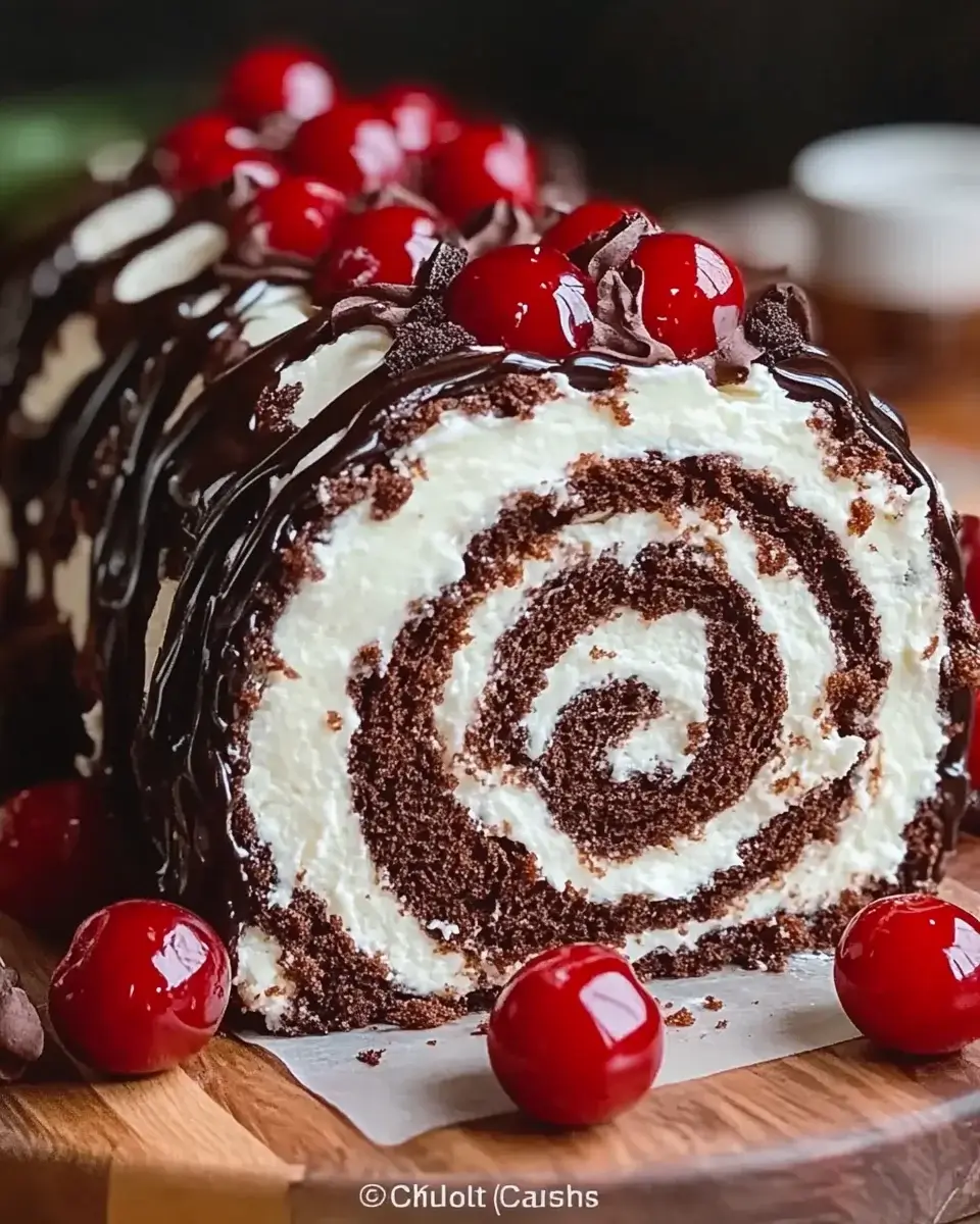Elegant Black Forest Cake Roll: A Delightfully Easy Recipe