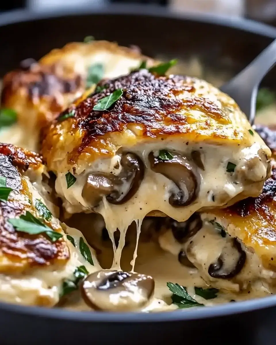 Garlic Butter Mushroom Stuffed Chicken with Creamy Parmesan Sauce: A Delicious Recipe You’ll Love!
