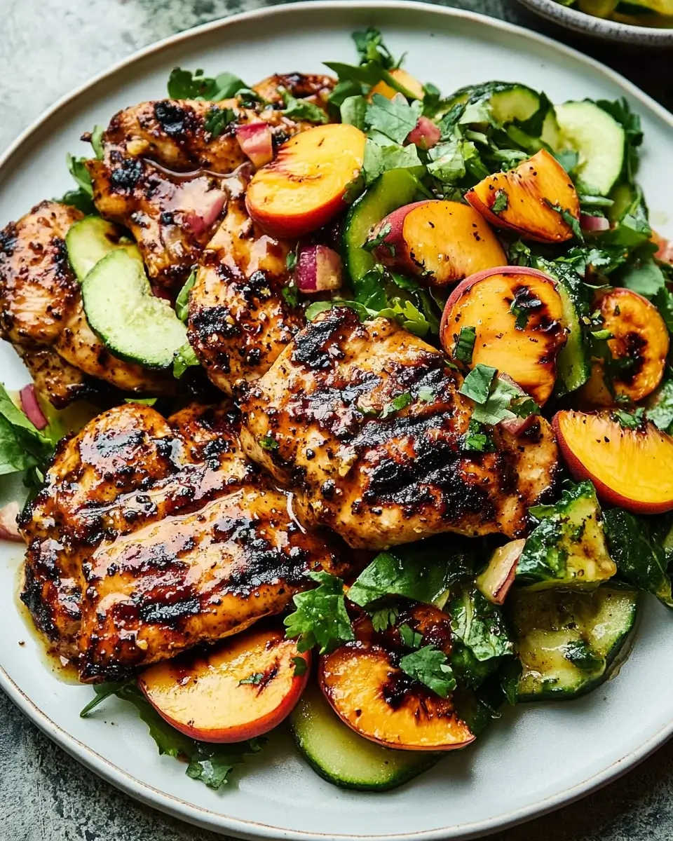 Grilled Honey Mustard Chicken with Peach Salad: Try Now!