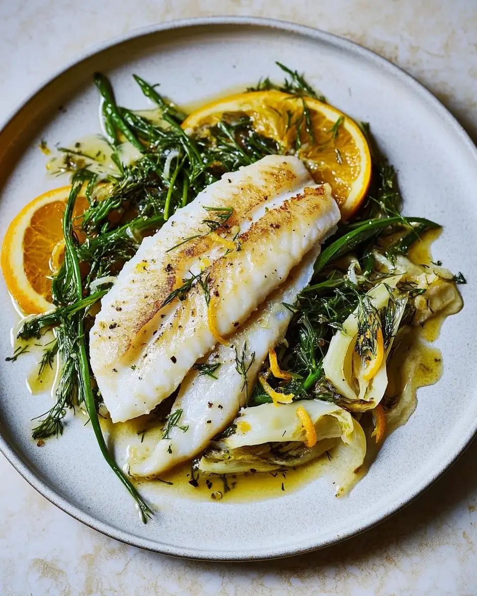 Pan-Fried Plaice with Fennel, Samphire, and Orange Recipe Delight!