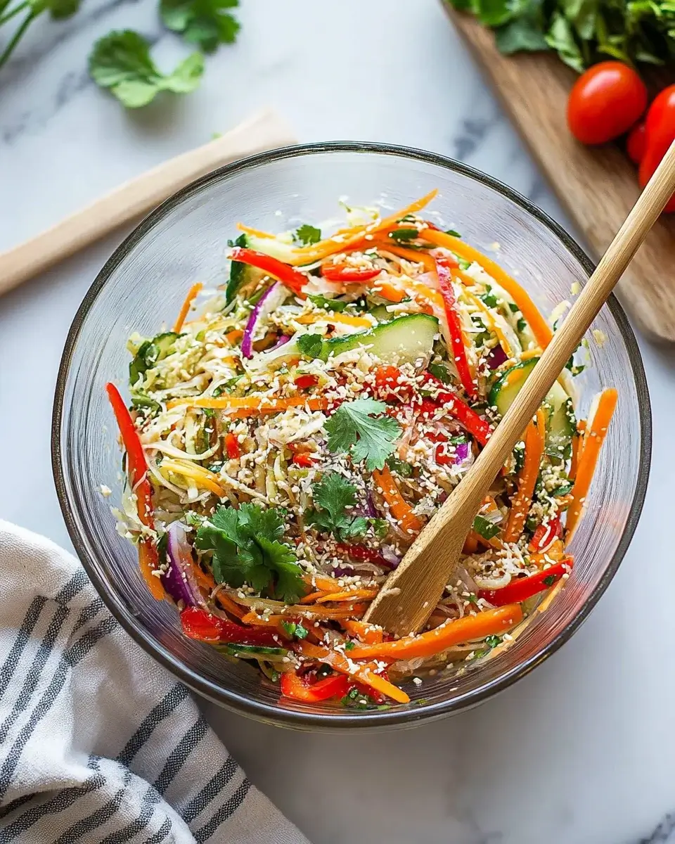 Spring Roll Salad with Spicy Ginger Dressing: A Refreshing Delight!