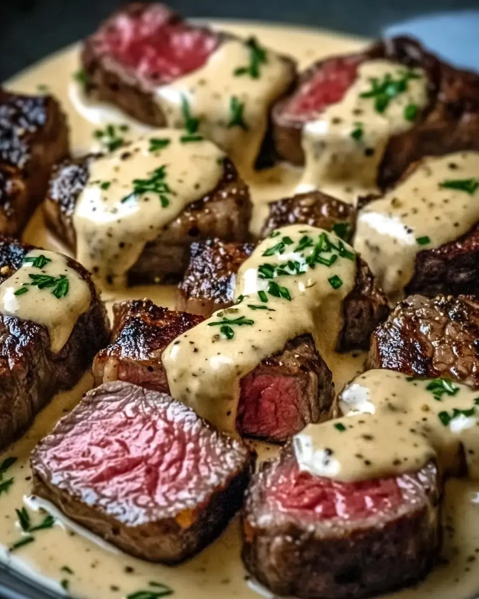 Juicy Steak with Creamy Garlic Sauce: A Must-Try Recipe!