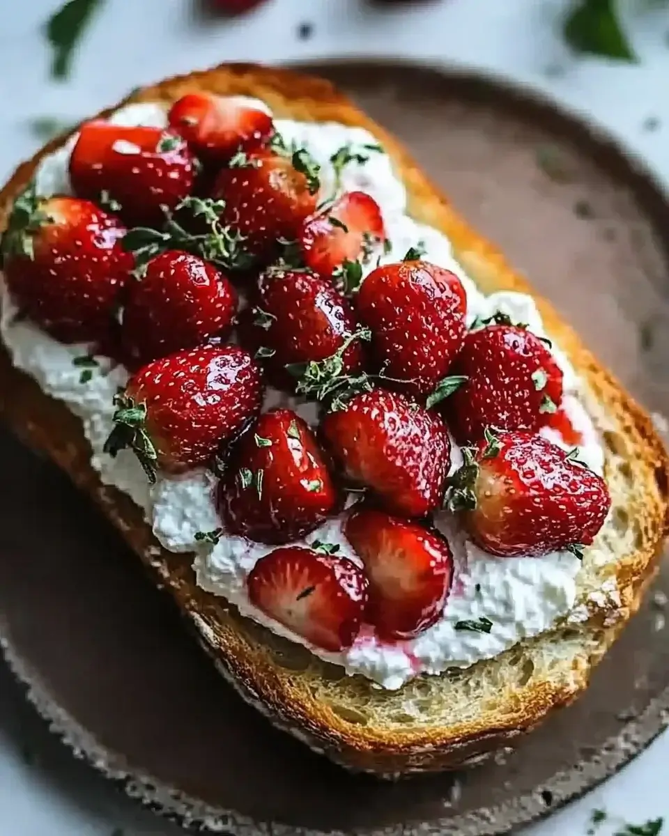 Rustic Bread with Whipped Ricotta and Honey Strawberries delights your taste buds!