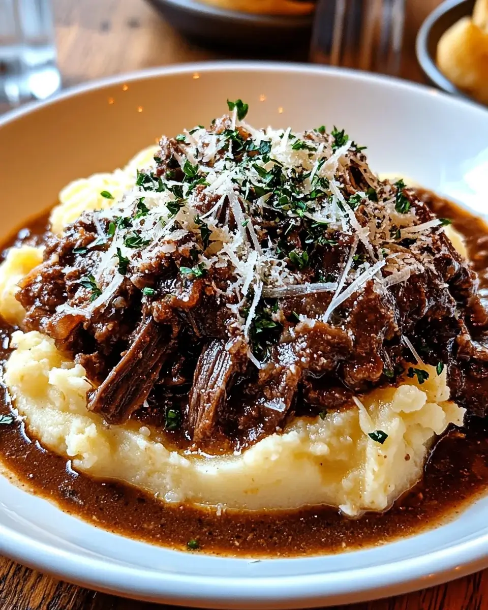 Short Rib Ragu with Parmesan Mashed Potatoes delights!