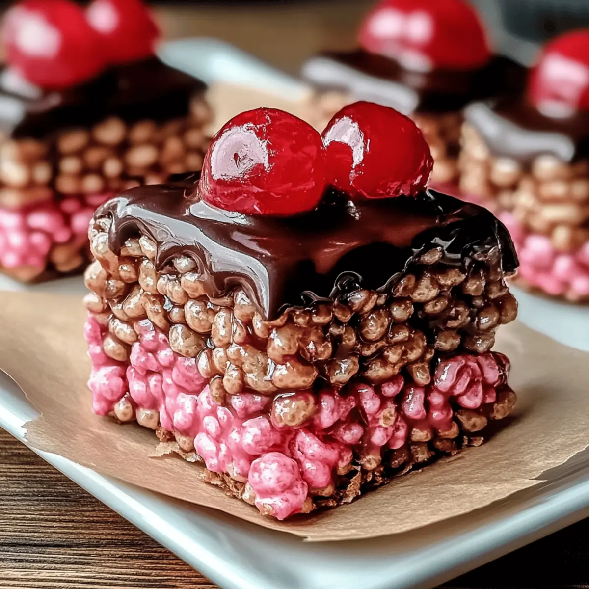 Irresistible Chocolate Covered Cherry Rice Krispies Treats