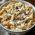 Loaded Cheeseburger Alfredo Pasta