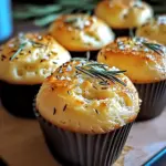 Easy Garlic Rosemary Focaccia Muffins