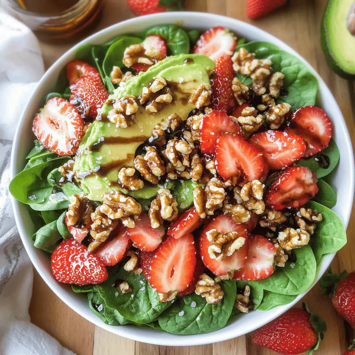 Avocado Strawberry Spinach Salad for a Fresh Vegan Treat