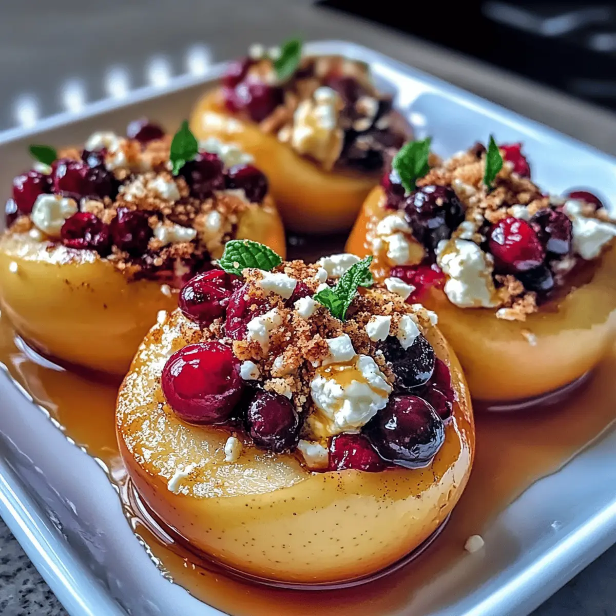 Baked Apples with Feta, Honey, and Cranberries Bliss