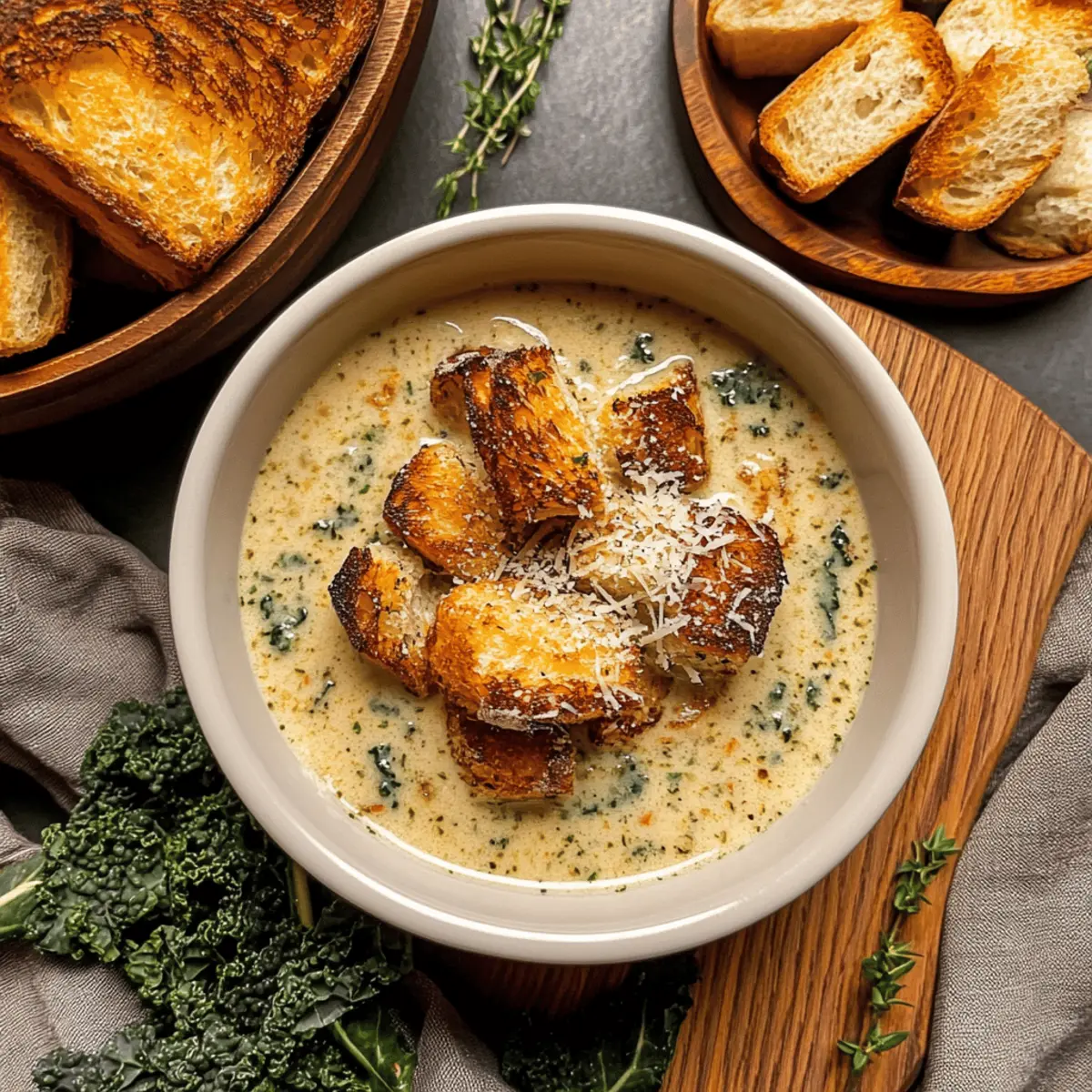 Creamy Garlic Bread Soup That Heals the Soul