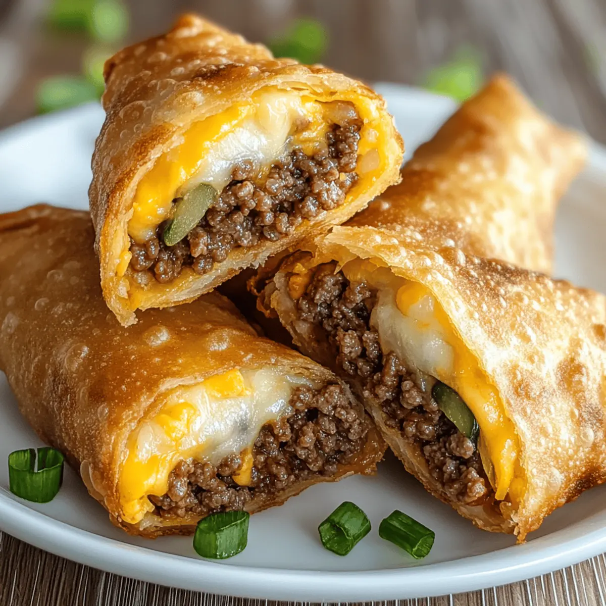 Crispy Air Fryer Cheeseburger Egg Rolls for Joyful Snacking