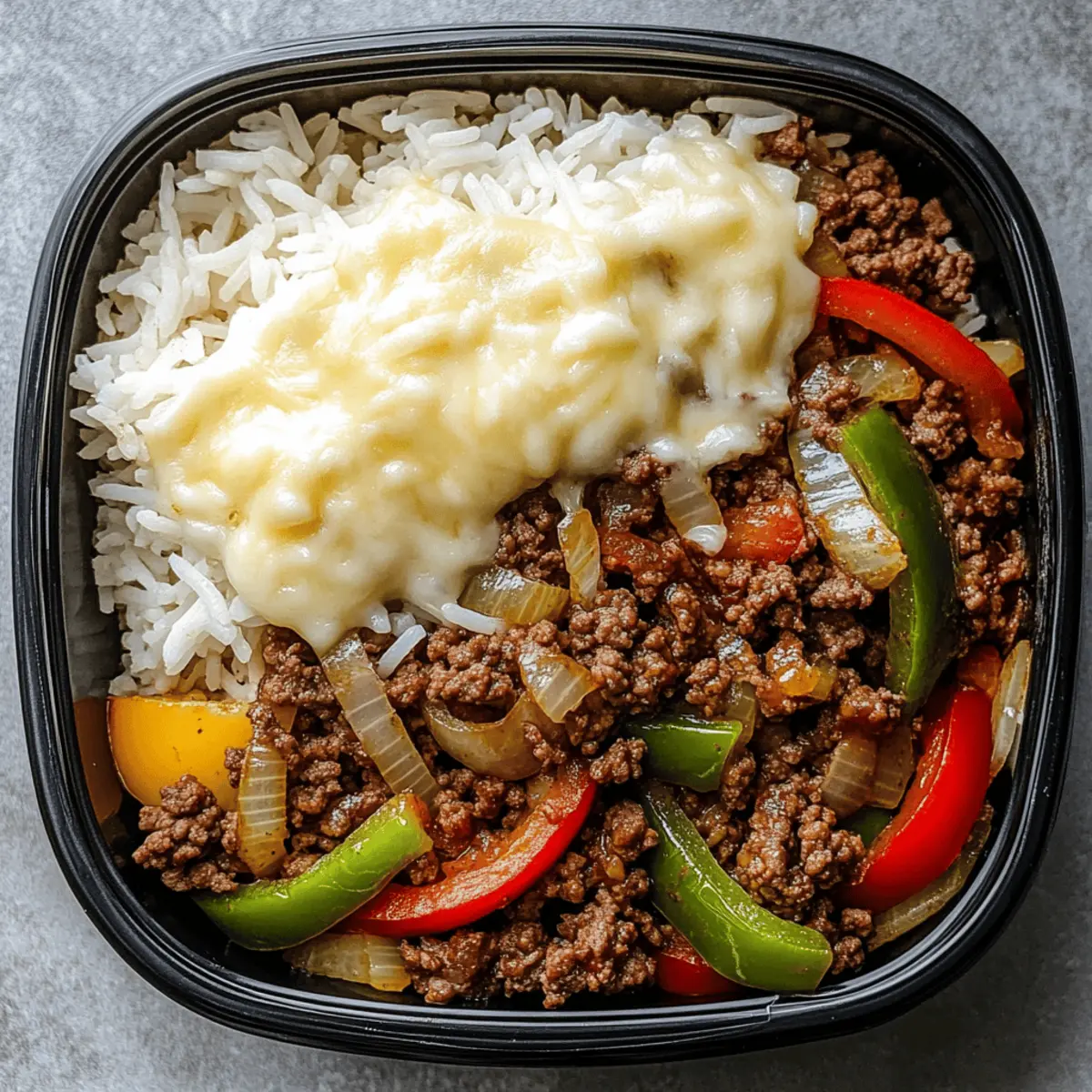 Ground Beef Philly Cheesesteak Meal Prep That's Full of Flavor