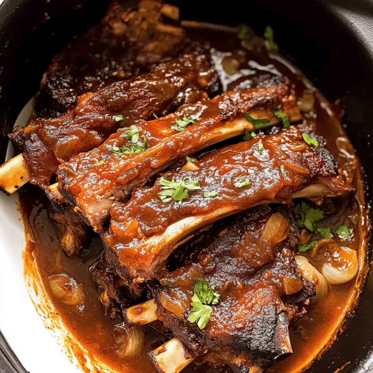 Tender Slow Cooker Ribs Smothered in Sweet BBQ Sauce
