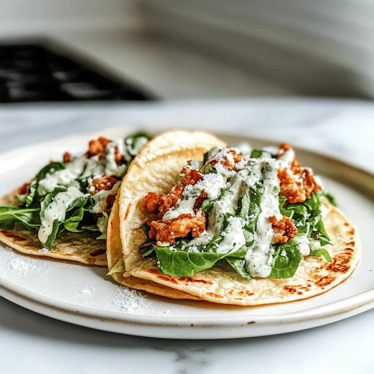 Savory Smash Chicken Caesar Tacos in Under 20 Minutes