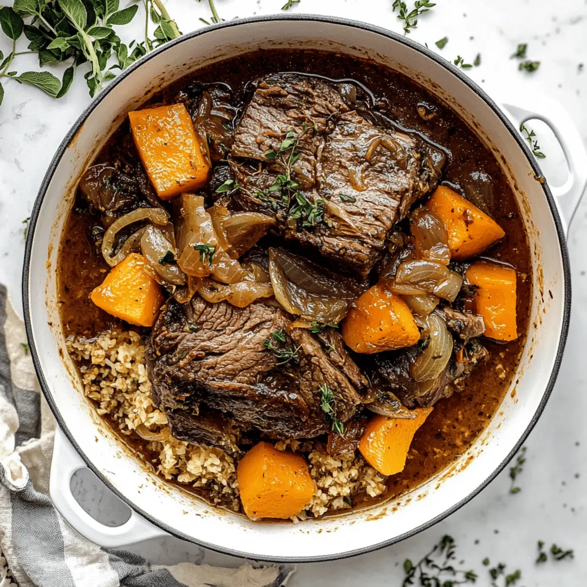 Cider Braised Pot Roast with Caramelized Onions Bliss
