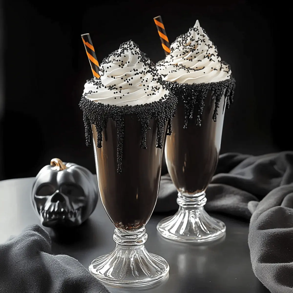 Creamy Black Milkshake: A Spooky Treat for Halloween Fun
