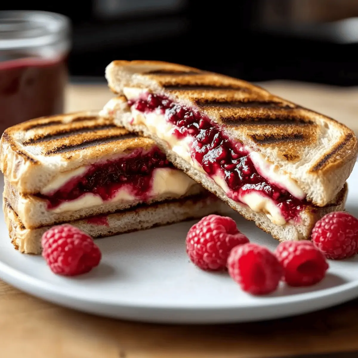 Gourmet Brie and Raspberry Panini with Hazelnut Spread Bliss