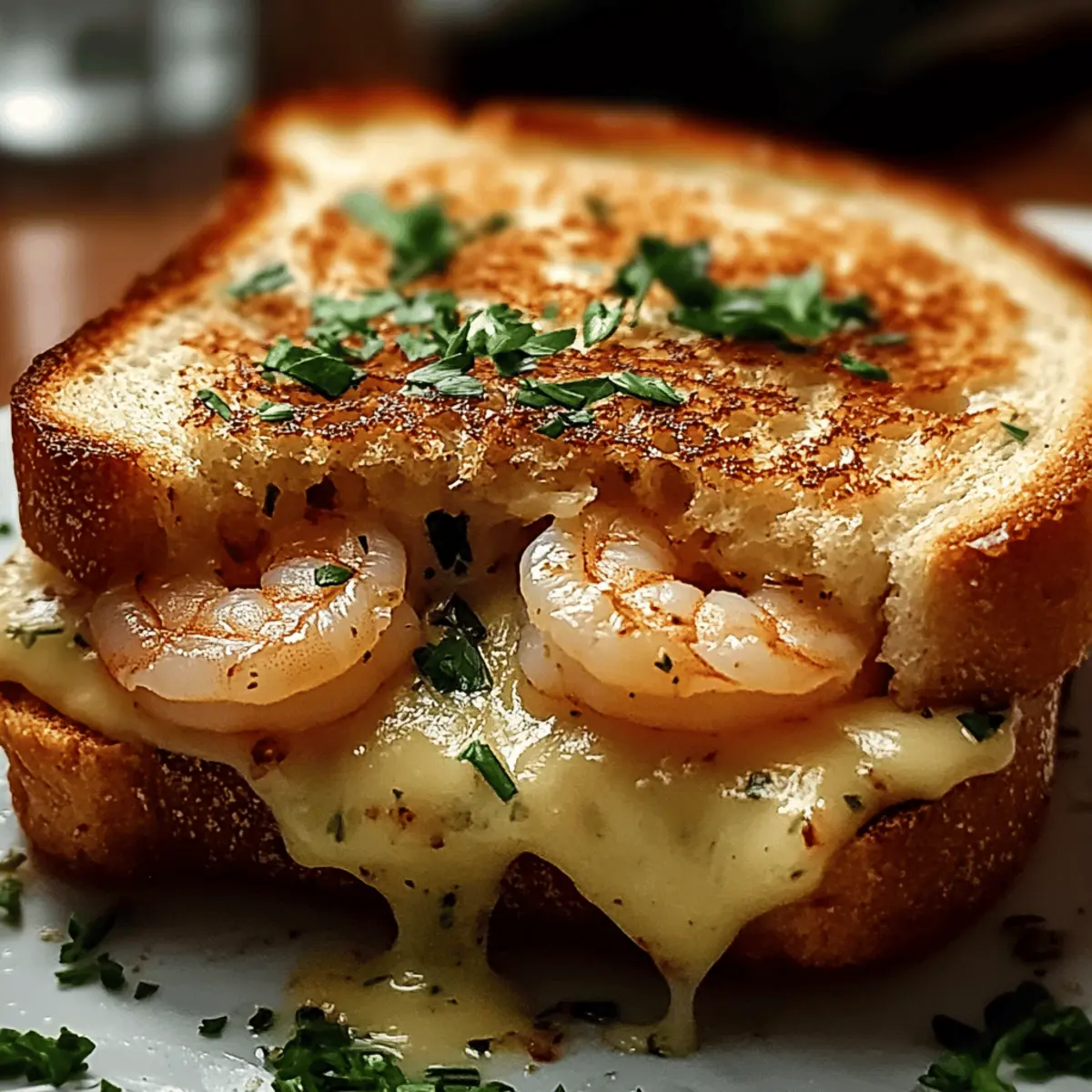 Cheesy Garlic Bread Shrimp Grilled Cheese for Ultimate Comfort