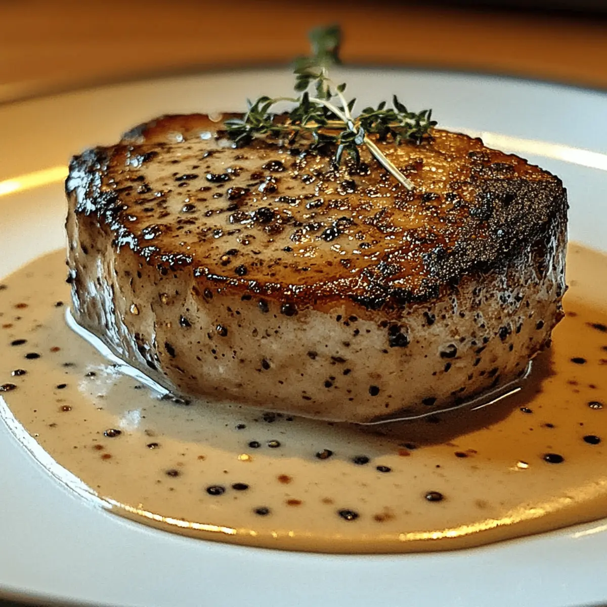 Elegant Filet Mignon with Savory Peppercorn Sauce Delight