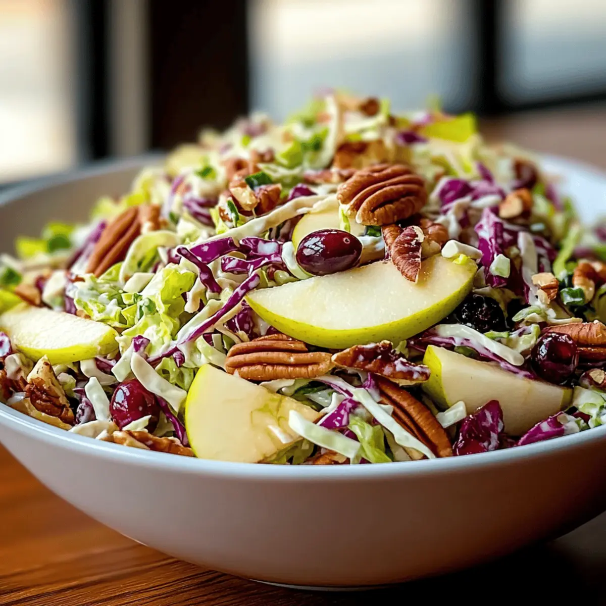 Crispy Apple Coleslaw with Cranberries and Pecans Delight