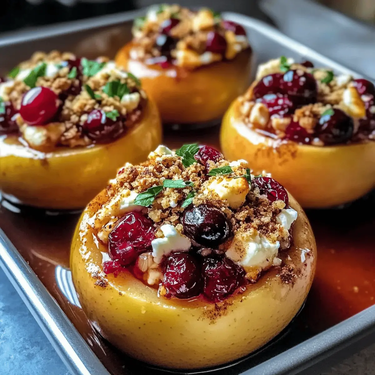 Baked Apples with Feta, Honey, and Cranberries: Cozy Comfort Food