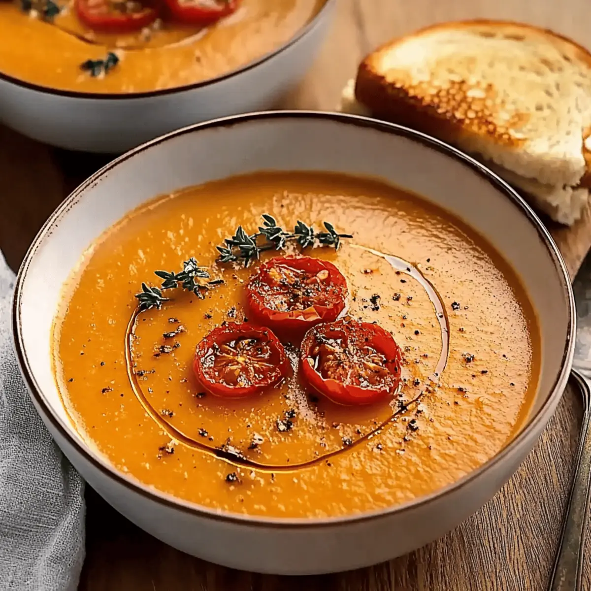 Creamy Roasted Garlic Tomato Soup: Comfort in Every Spoonful