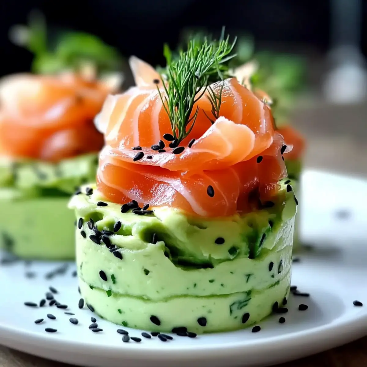 Creamy Avocado Mousse with Christmas Smoked Salmon Delight