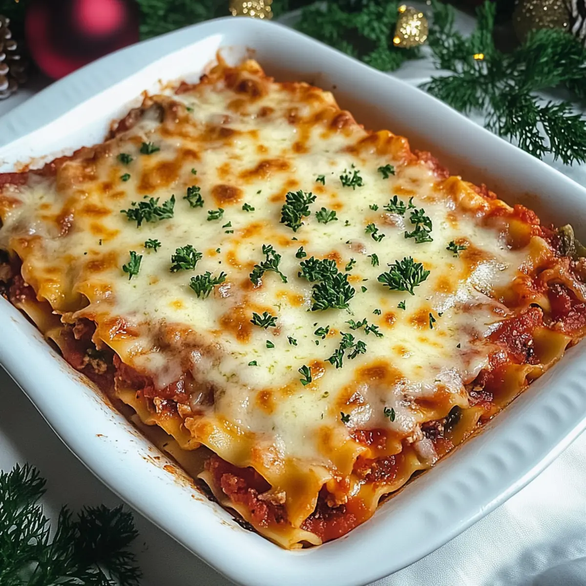Cheesy Christmas Lasagna for a Cozy Holiday Celebration