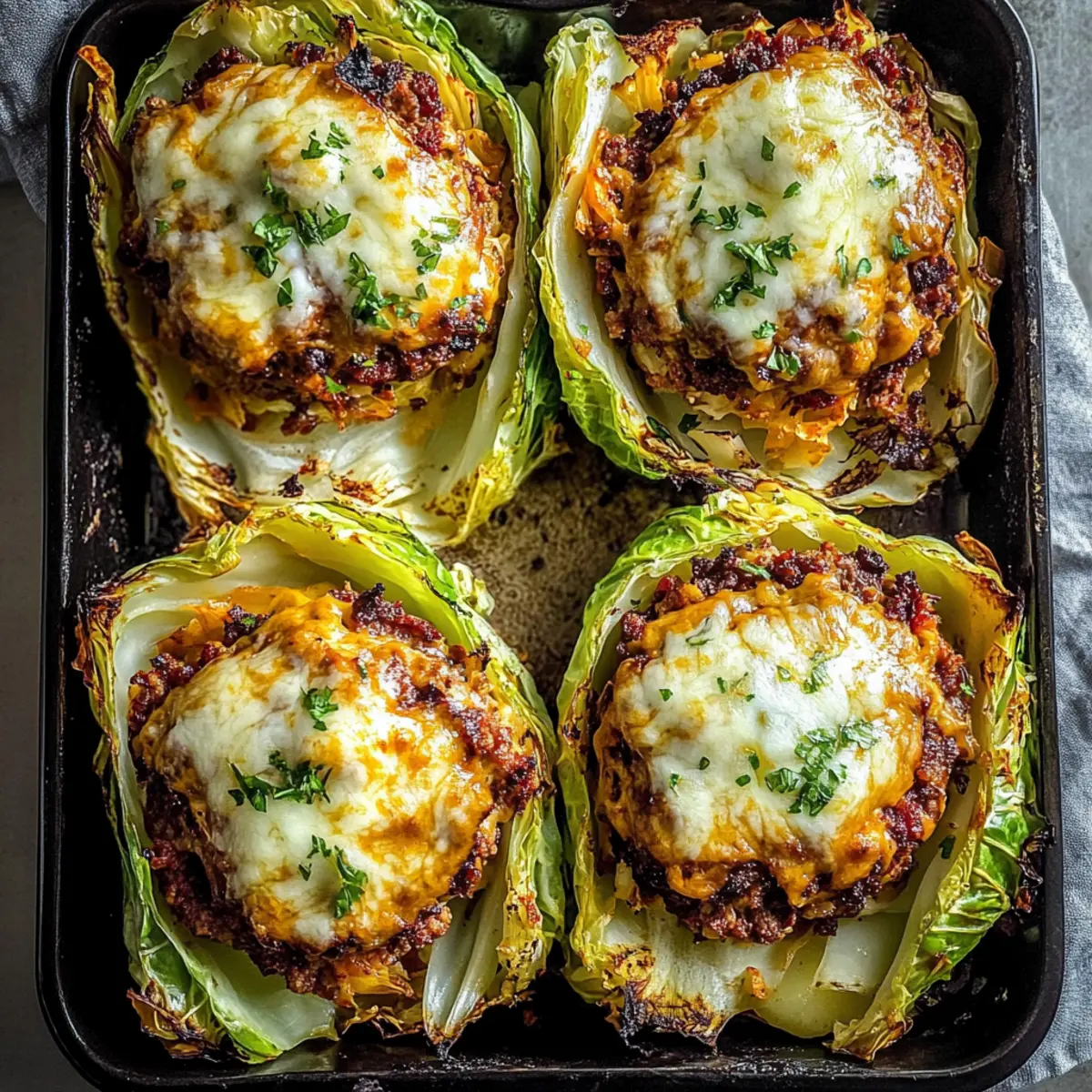 Oven-Baked Cabbage Burgers: A Cheesy, Low-Carb Twist