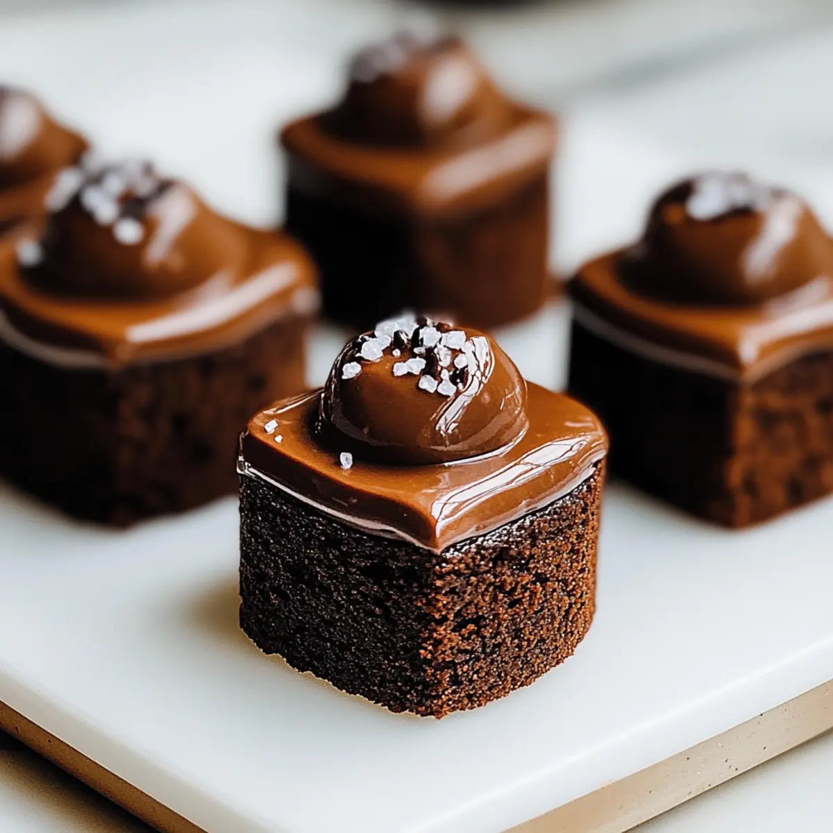 Decadent Brownie Petit Fours with Creamy Ganache Bliss