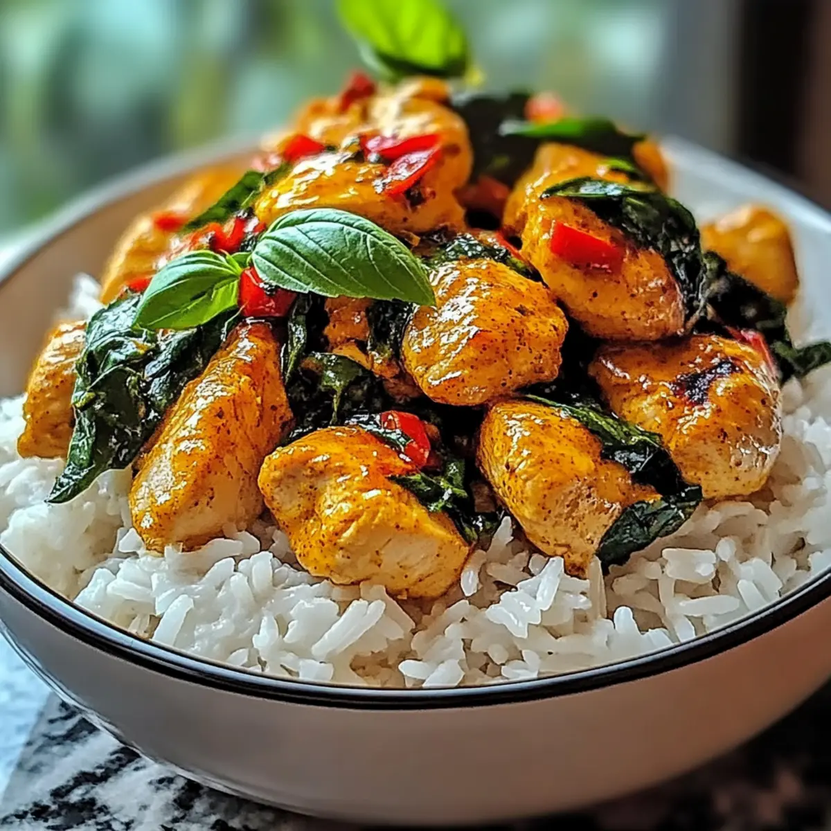 Savory Spiced Coconut Basil Chicken with Rice for Cozy Nights