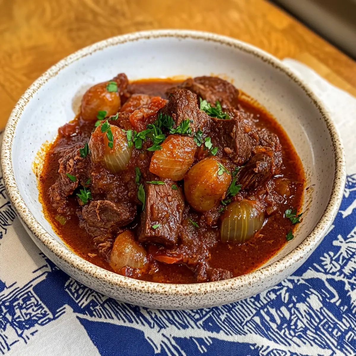 Tender Greek Beef Stew with Shallots for Cozy Nights