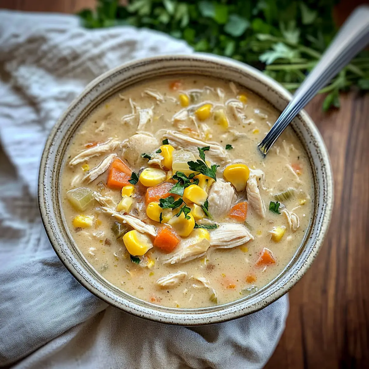 Slow Cooker Creamy Chicken and Corn Soup for Cozy Nights