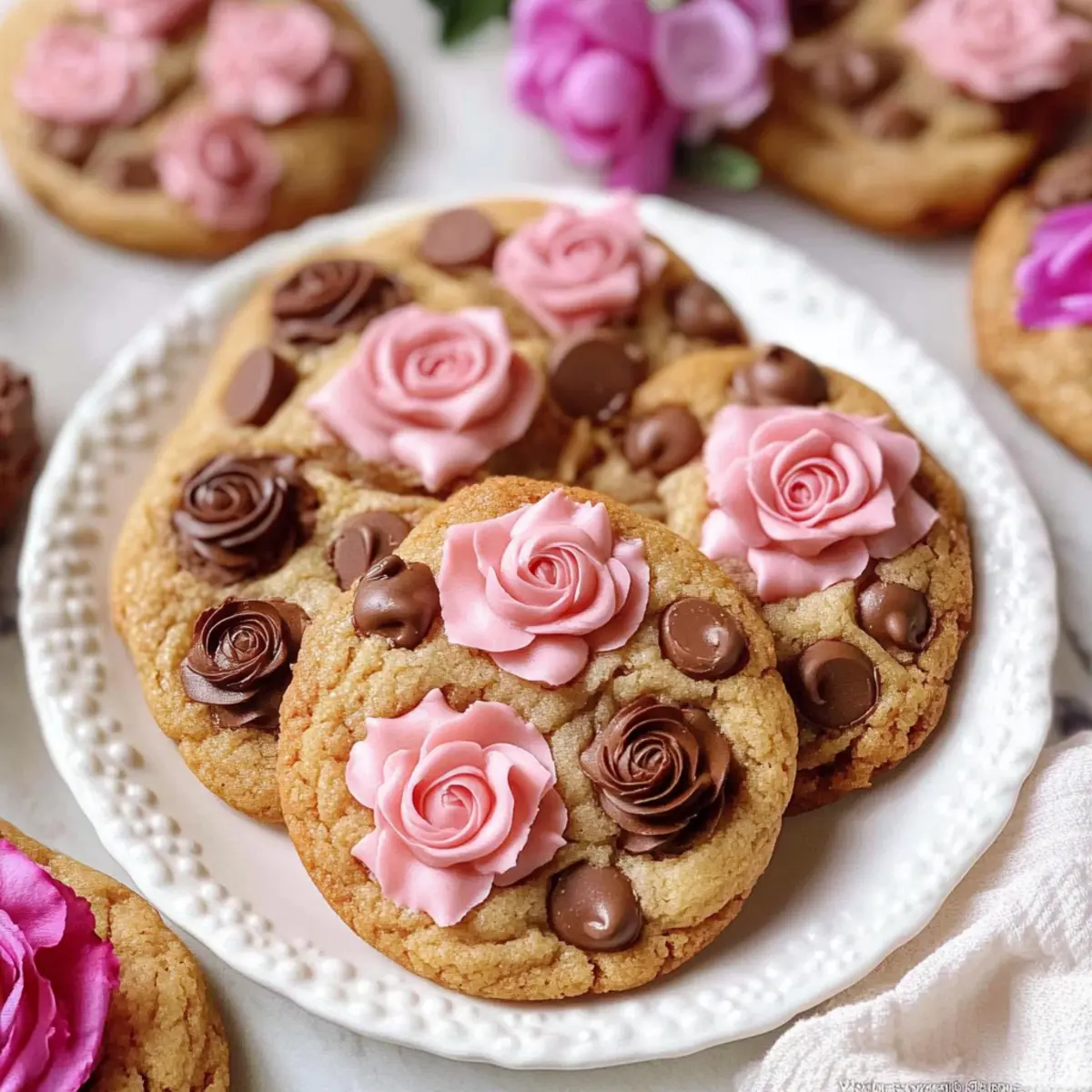 Rose Chocolate Chip Cookies with a Floral Twist You'll Love