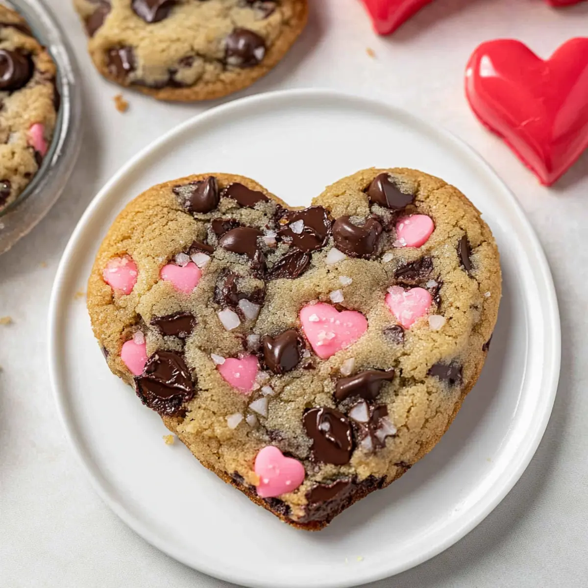 Heart Shaped Chocolate Chip Cookies for Sweet Moments Together