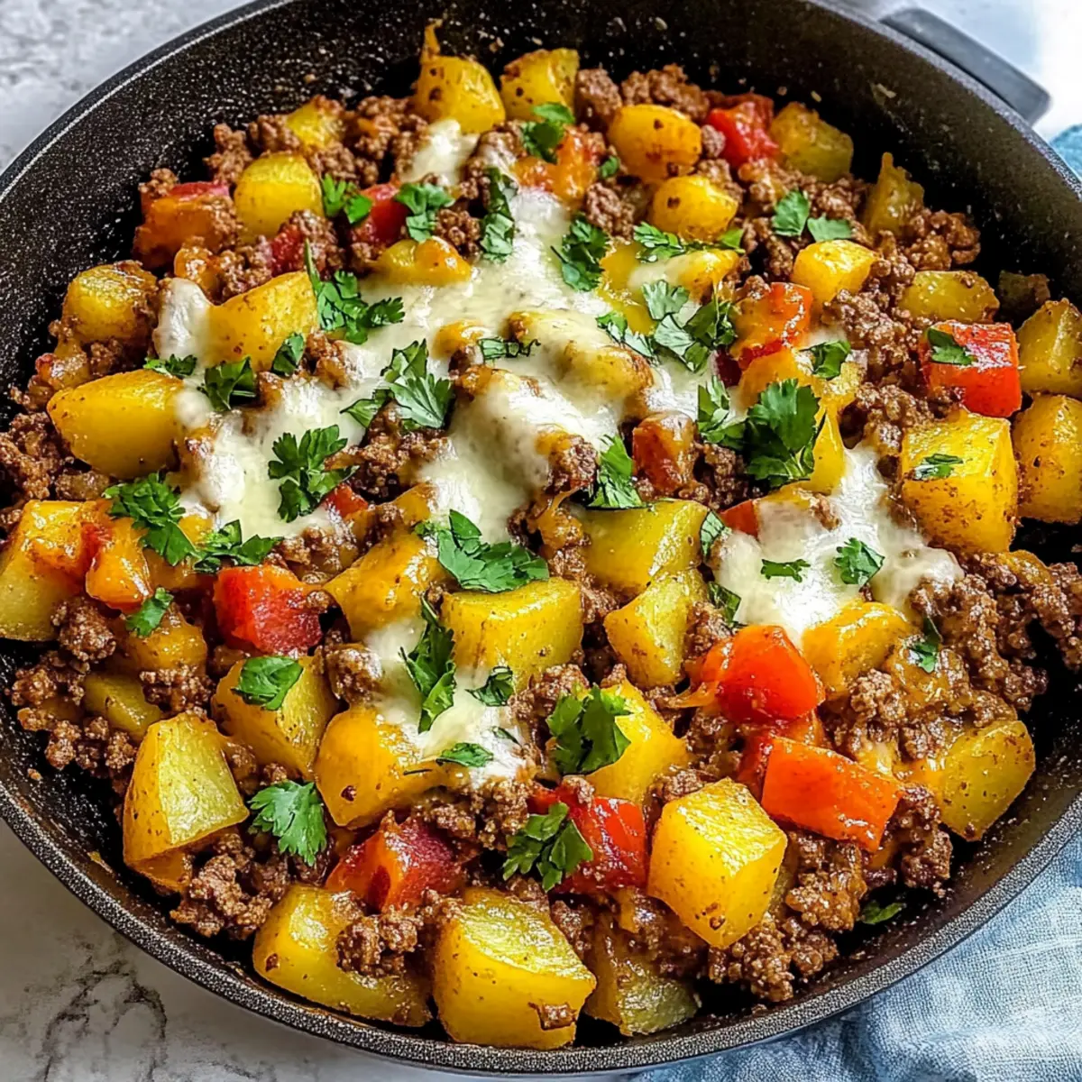 Savor the Comfort: Mexican Ground Beef and Potato Skillet