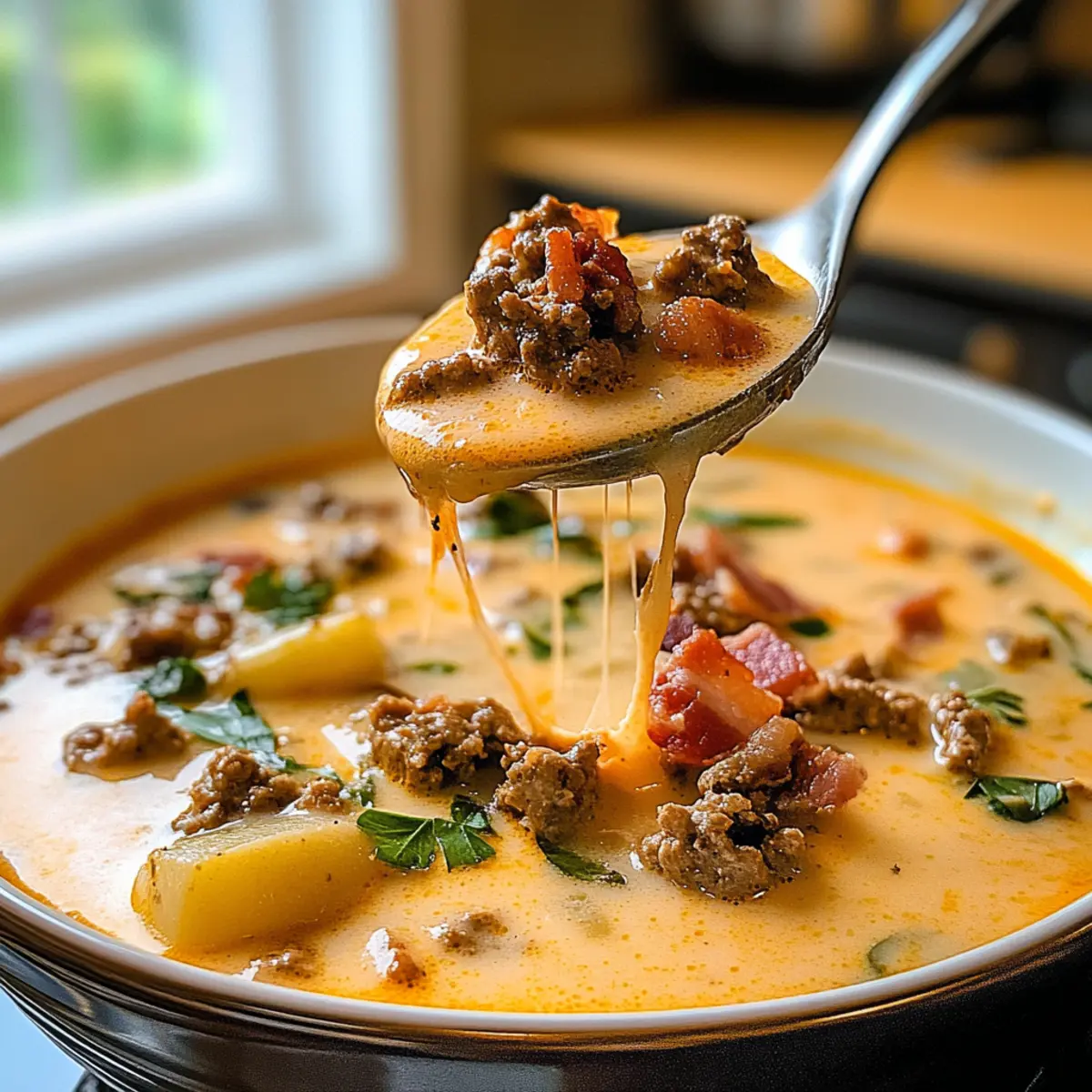 Hearty Cheeseburger Soup for Cozy Nights In
