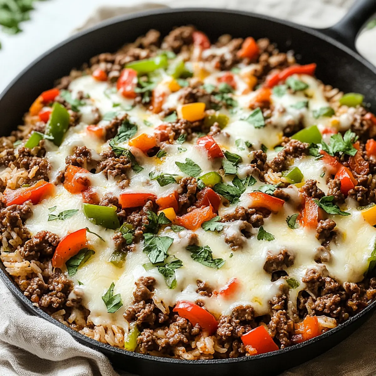 Cheesy Beef Peppers Skillet: A Comforting One-Pan Delight