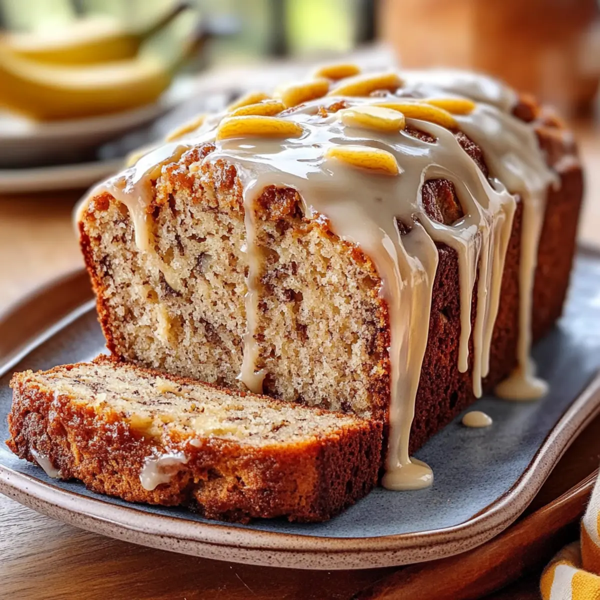 Irresistibly Moist Banana Bread with Cream Cheese Glaze
