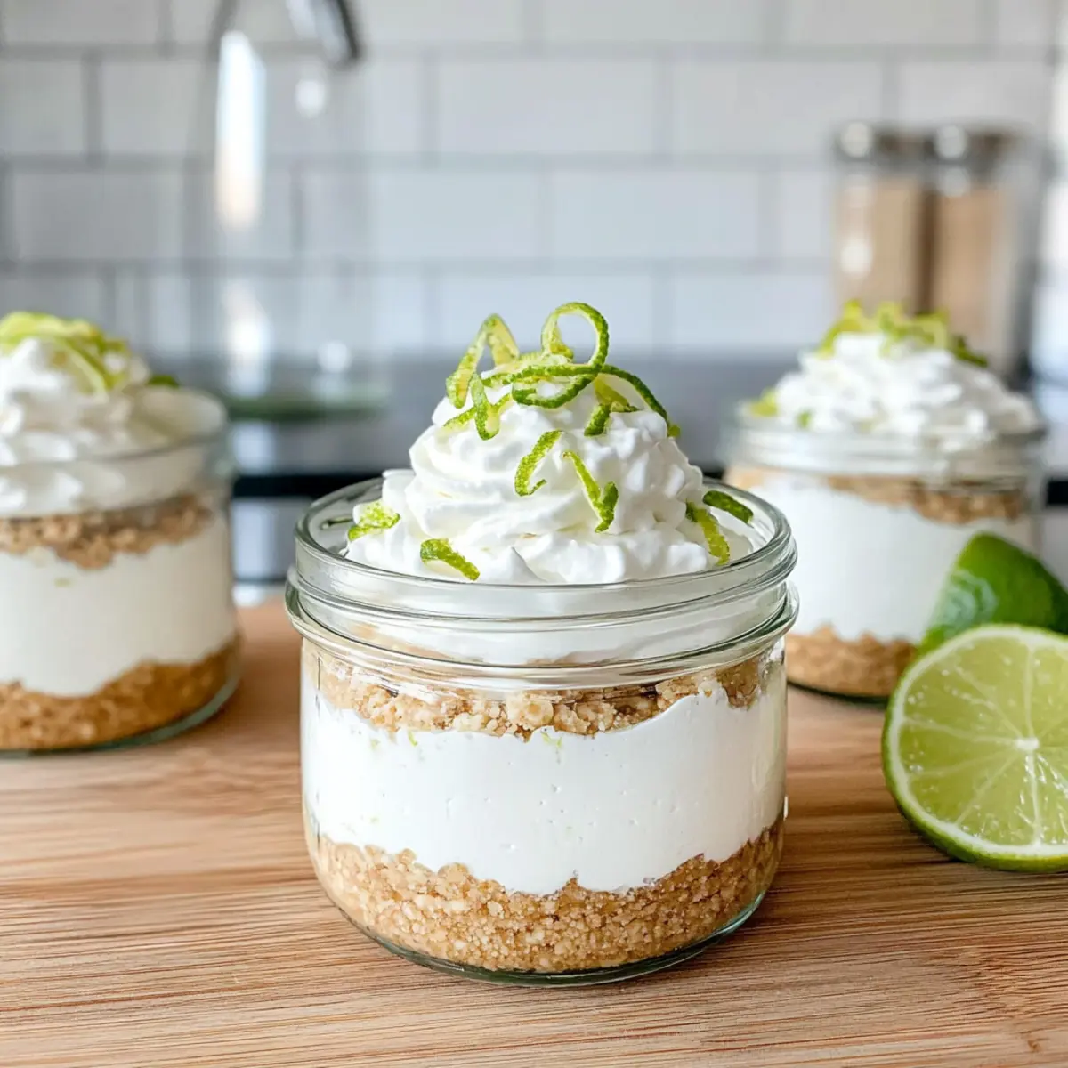 No Bake Key Lime Pie Cottage Cheesecake Jars for Summer Bliss
