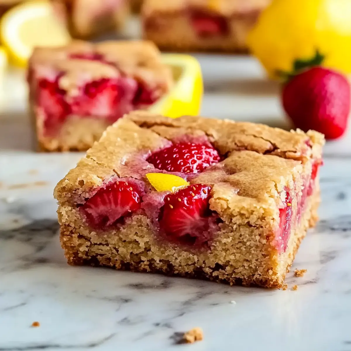 Strawberry Lemon Blondies that Brighten Your Day