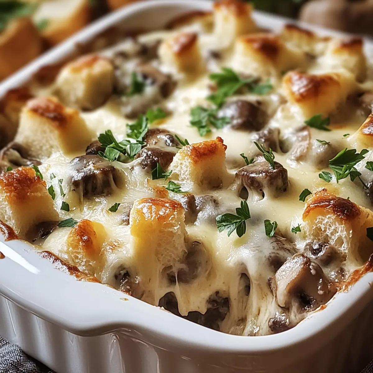 Mushroom and Swiss Burger Casserole: Comfort in Every Bite