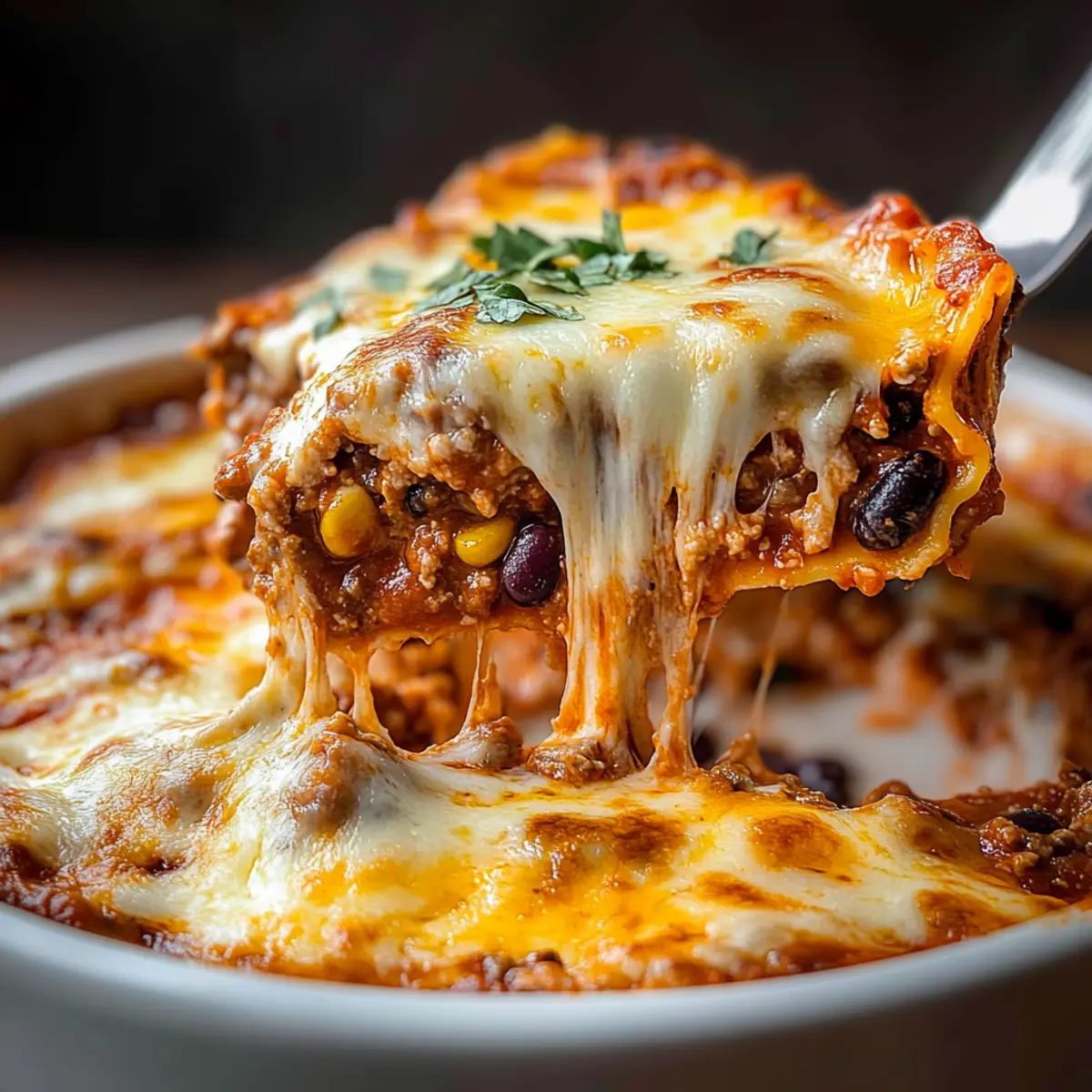 Taco Lasagna Delight: A Cheesy Twist on Family Dinners