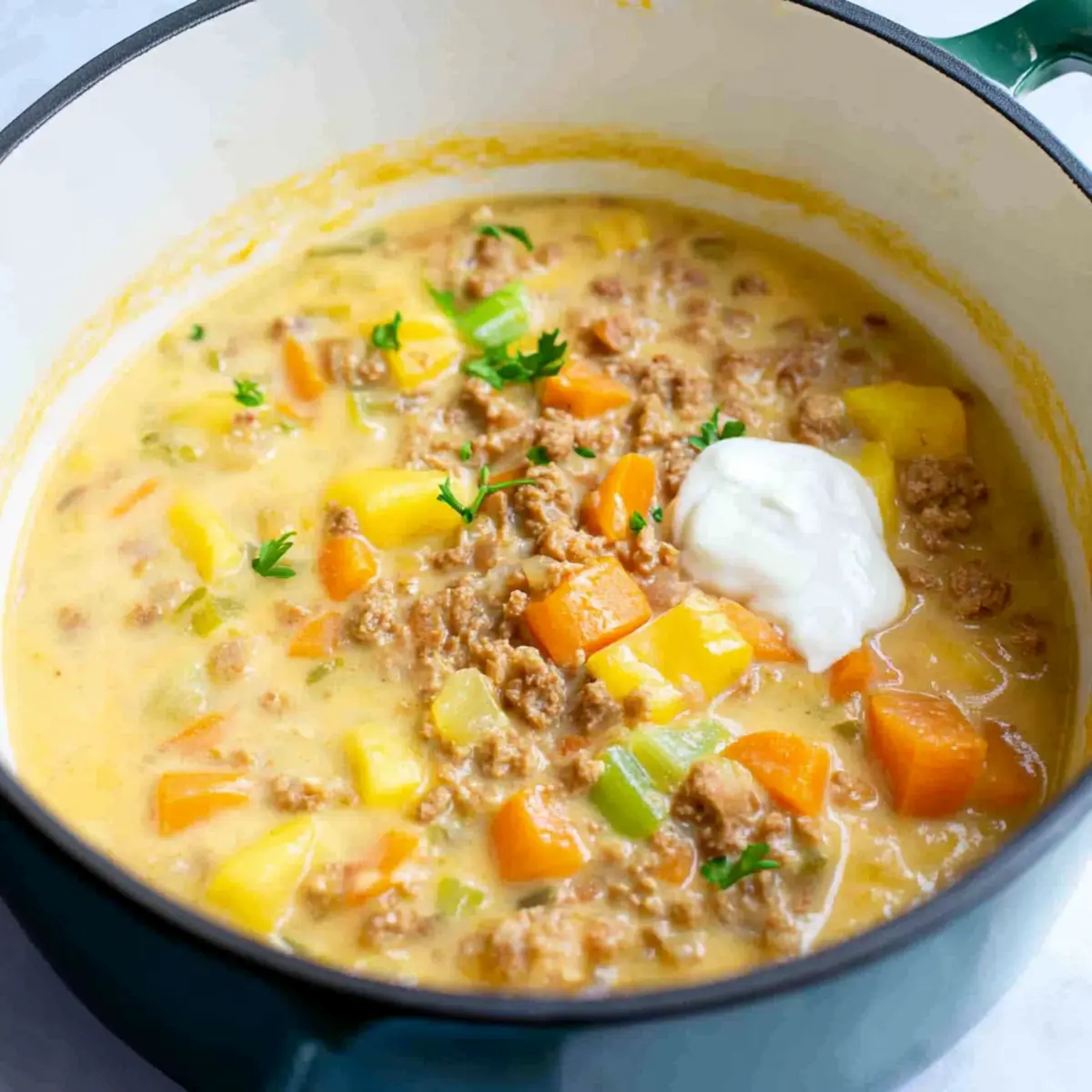 Creamy Cheeseburger Soup for Quick Comfort Food Bliss