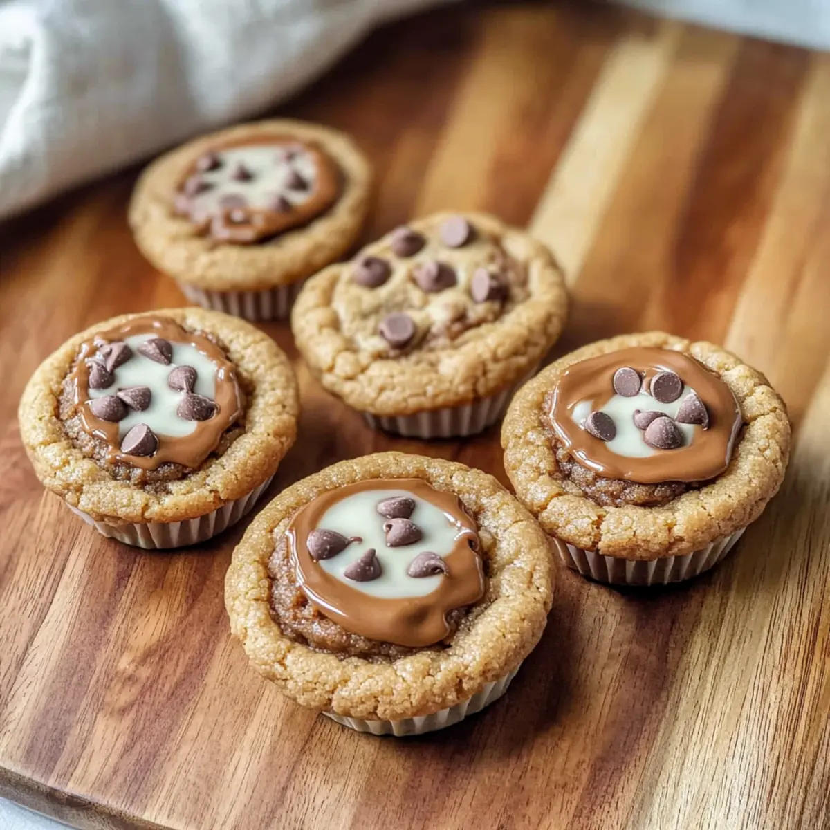 Decadent Chocolate Chip Cookie Cups with a Melted Surprise