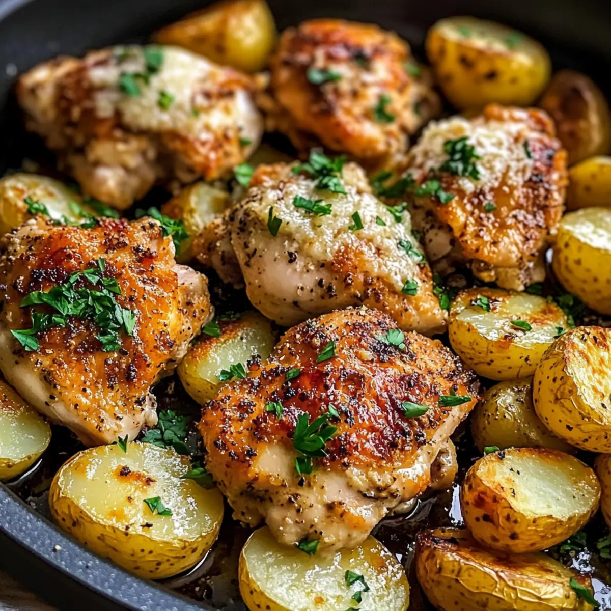 Garlic Parmesan Chicken and Potatoes: Cozy One-Pan Delight