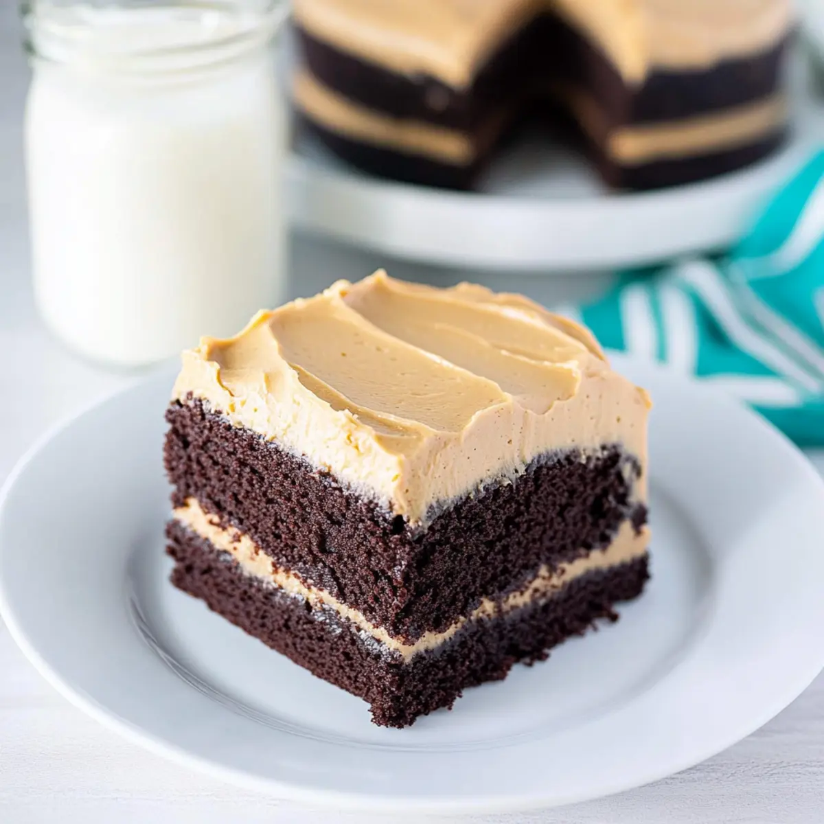 Decadent Chocolate Cake With Peanut Butter Frosting Bliss